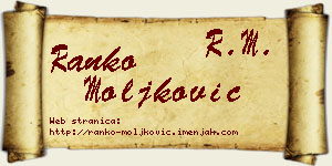 Ranko Moljković vizit kartica